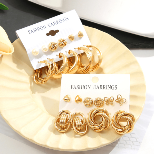 Aretes dorados para fiestas - Imagen 8