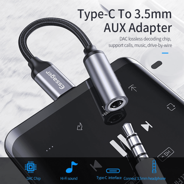 USB C plug audio para audifono - Imagen 3