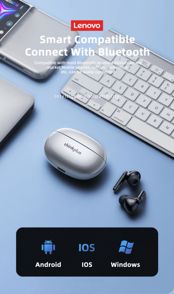 Auriculares Lenovo Xt88 Bluetooth 5.3 Control Táctil - Imagen 4