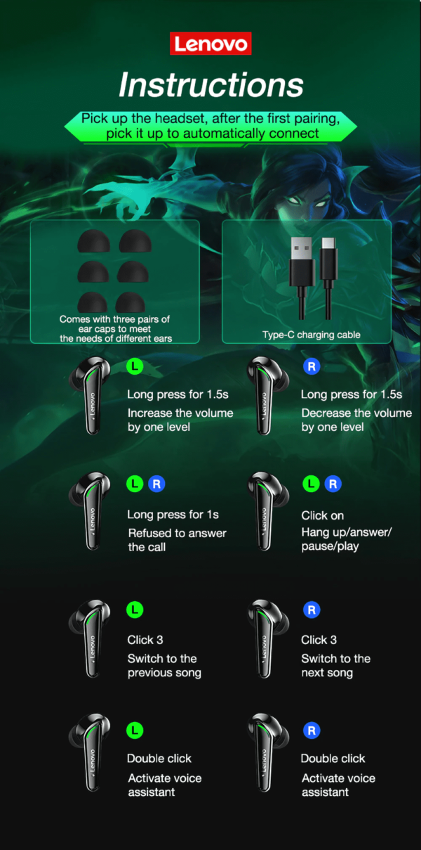 Auriculares Lenovo Tws XT92 - Imagen 2