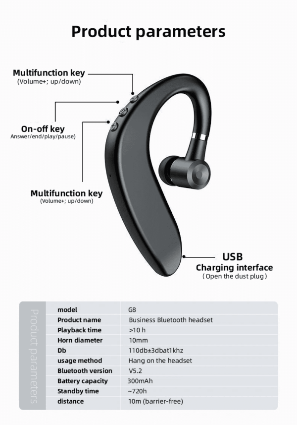 Auricular Bluetooth V8 - Imagen 12