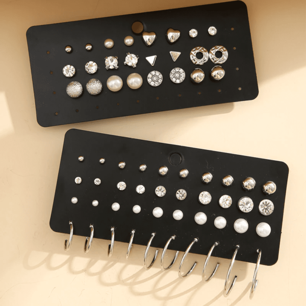 Aretes Para Fiestas Hermosos Color Plata - Imagen 5