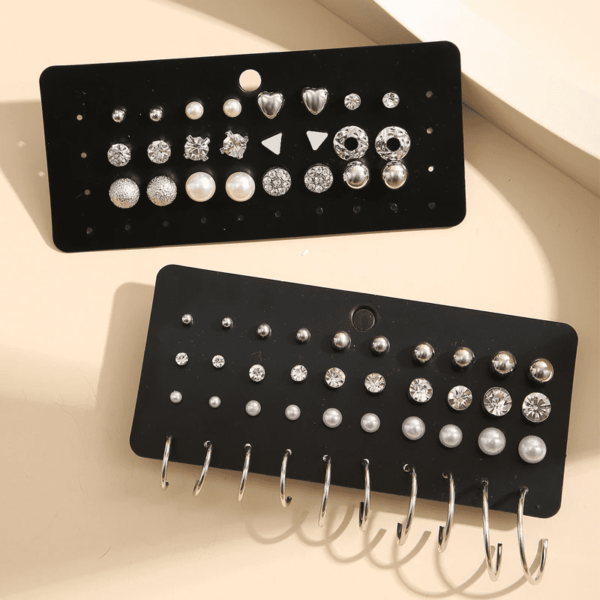 Aretes Para Fiestas Hermosos Color Plata - Imagen 4