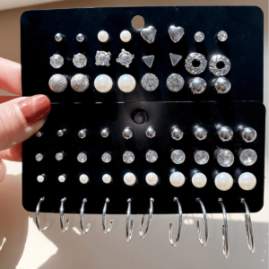 Aretes Para Fiestas Hermosos Color Plata