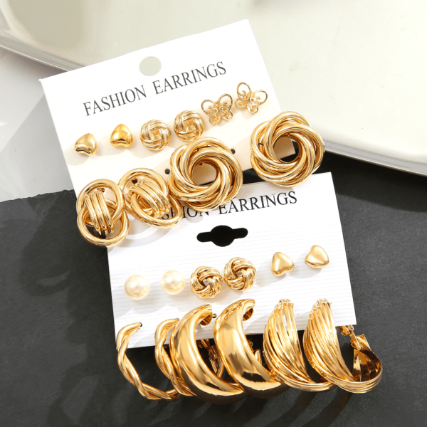 Aretes dorados para fiestas - Imagen 3