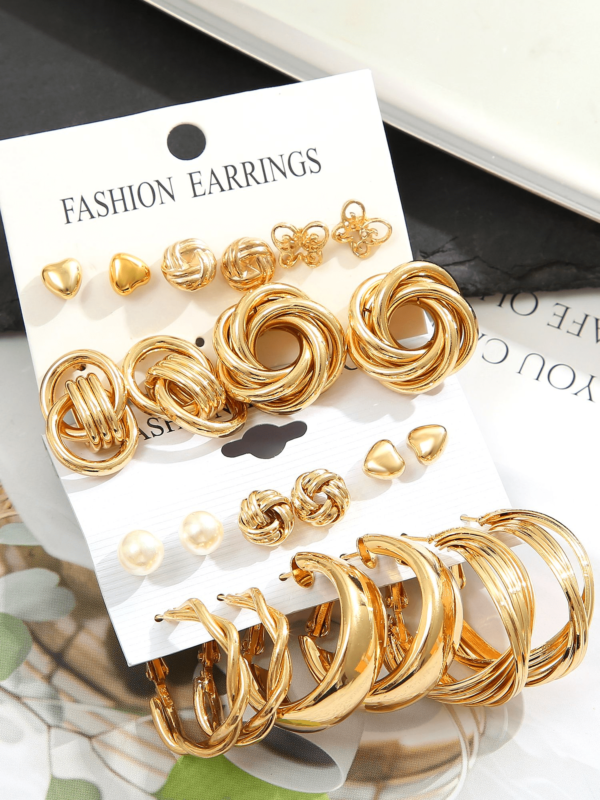 Aretes dorados para fiestas - Imagen 7