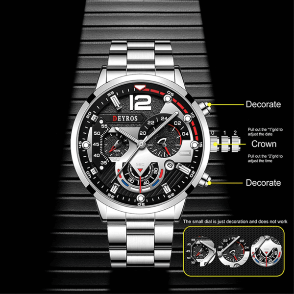 Reloj De Acero Brillante Elegante - Imagen 5