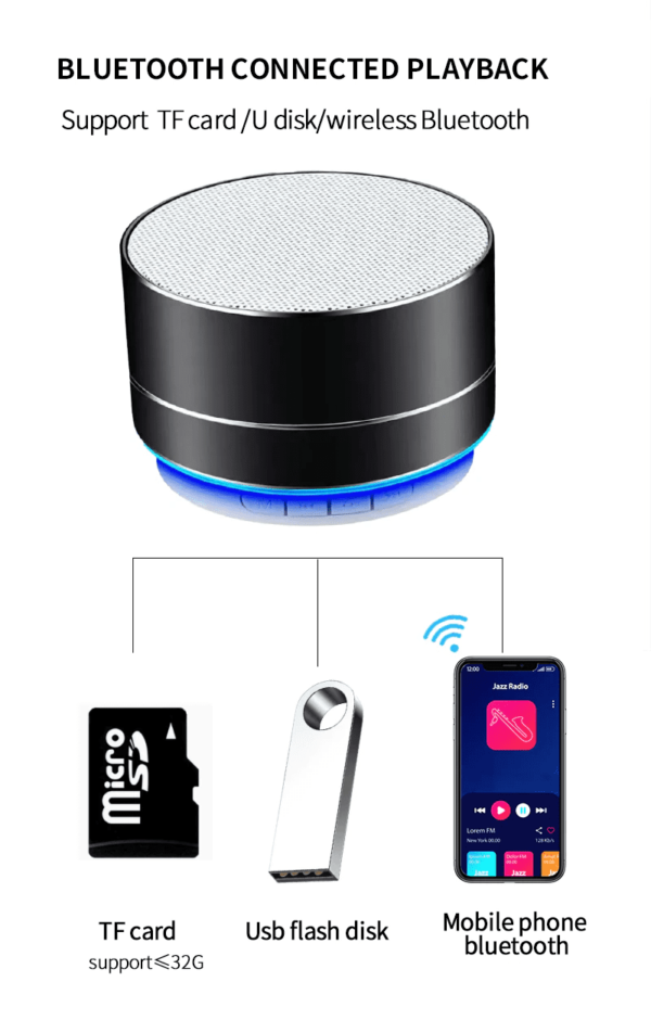Parlante Bluetooth Negro - Imagen 3