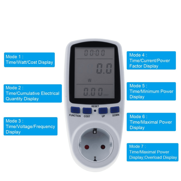 Medidor Consumo Watt Electricidad Kwh Voltimetro Amperimetro - Imagen 7