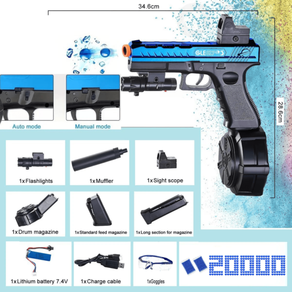 Pistola De Hidrogel - Glock Automática - Retroceso- Premium - Imagen 2