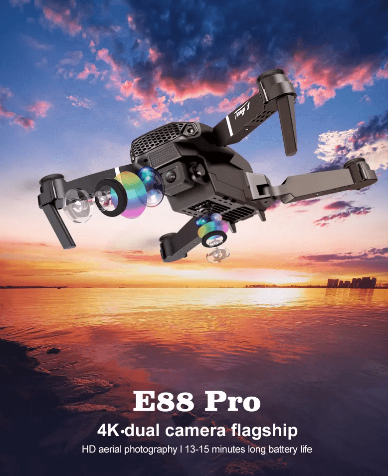 2023 E88Pro RC Drone 4K Professional With 1080P Wide Angle HD Camera Foldable - Imagen 11