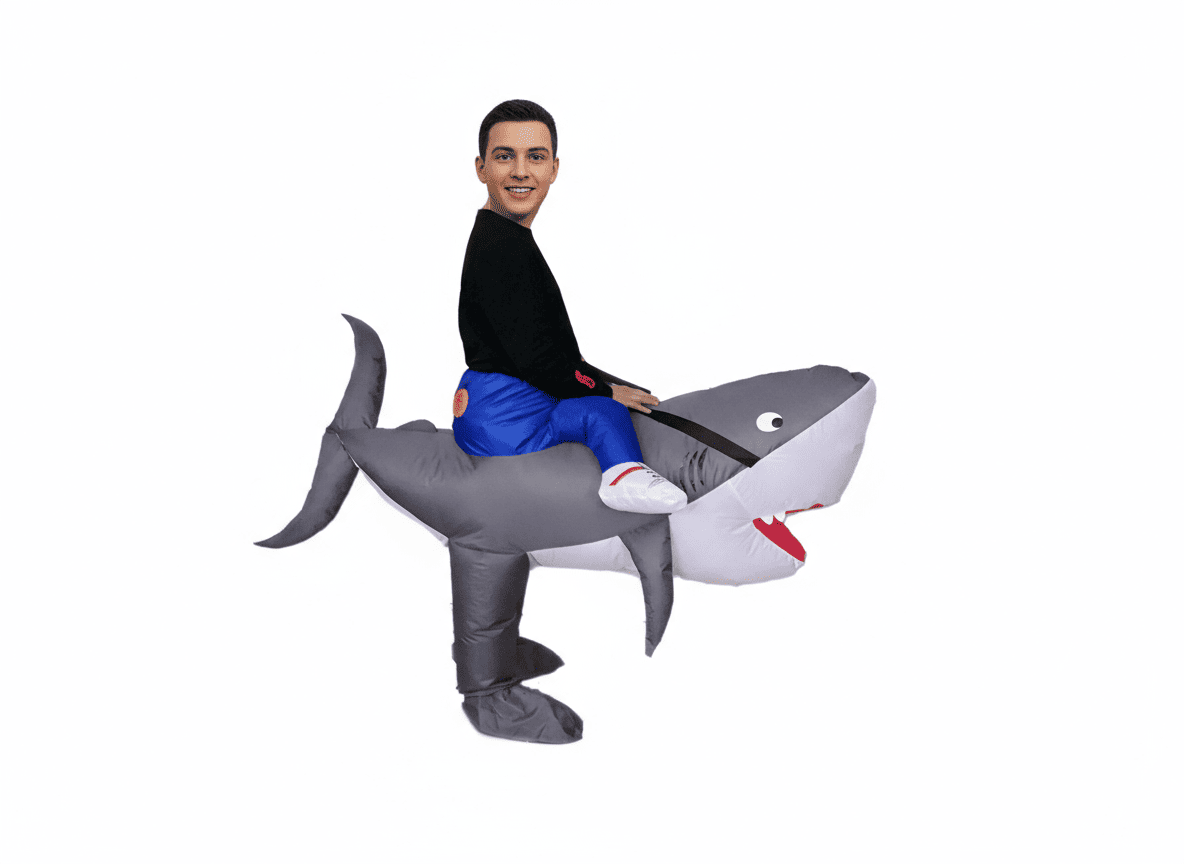 Disfraz de Tibur贸n 馃 Inflable Divertido - Imagen 3